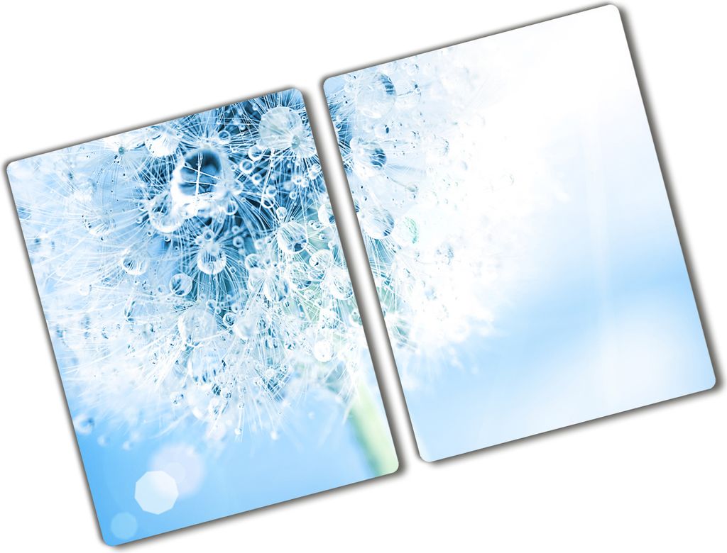 Tulup Glas Herdabdeckplatte - 2x40x52 cm - Glaskeramikkochfeld-Abdeckung Spritzschutz Glasabdeckplatte Kochplattenabdeckung und Schneidebrett - Zwe...