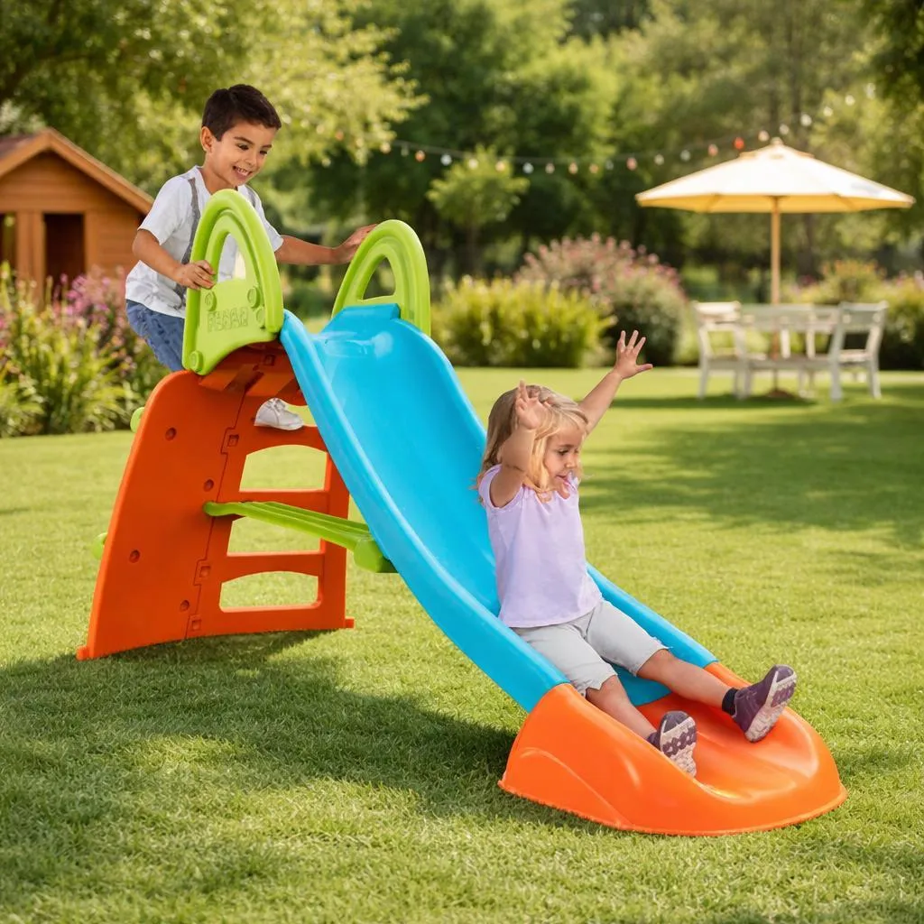 Toboggan solide mur d'escalade enfant : fini l'ennui dans le jardin