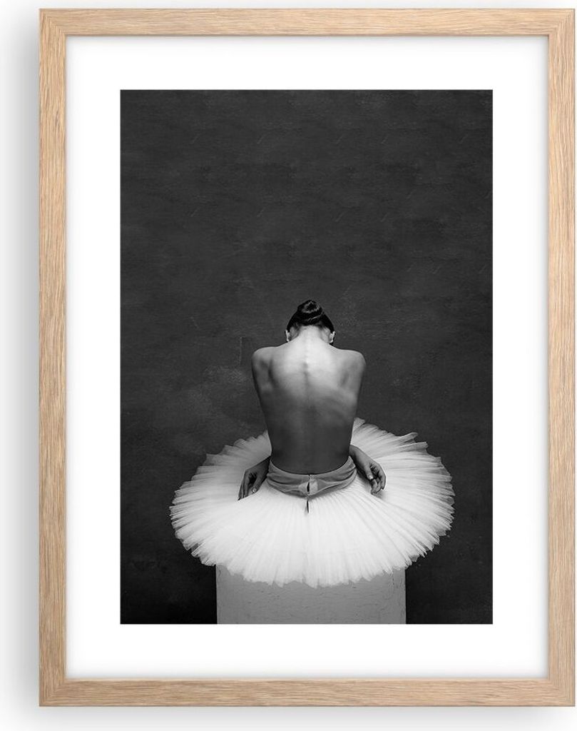 Gerahmtes Poster - Rahmen in heller Eiche - Ballerina Produktbild 