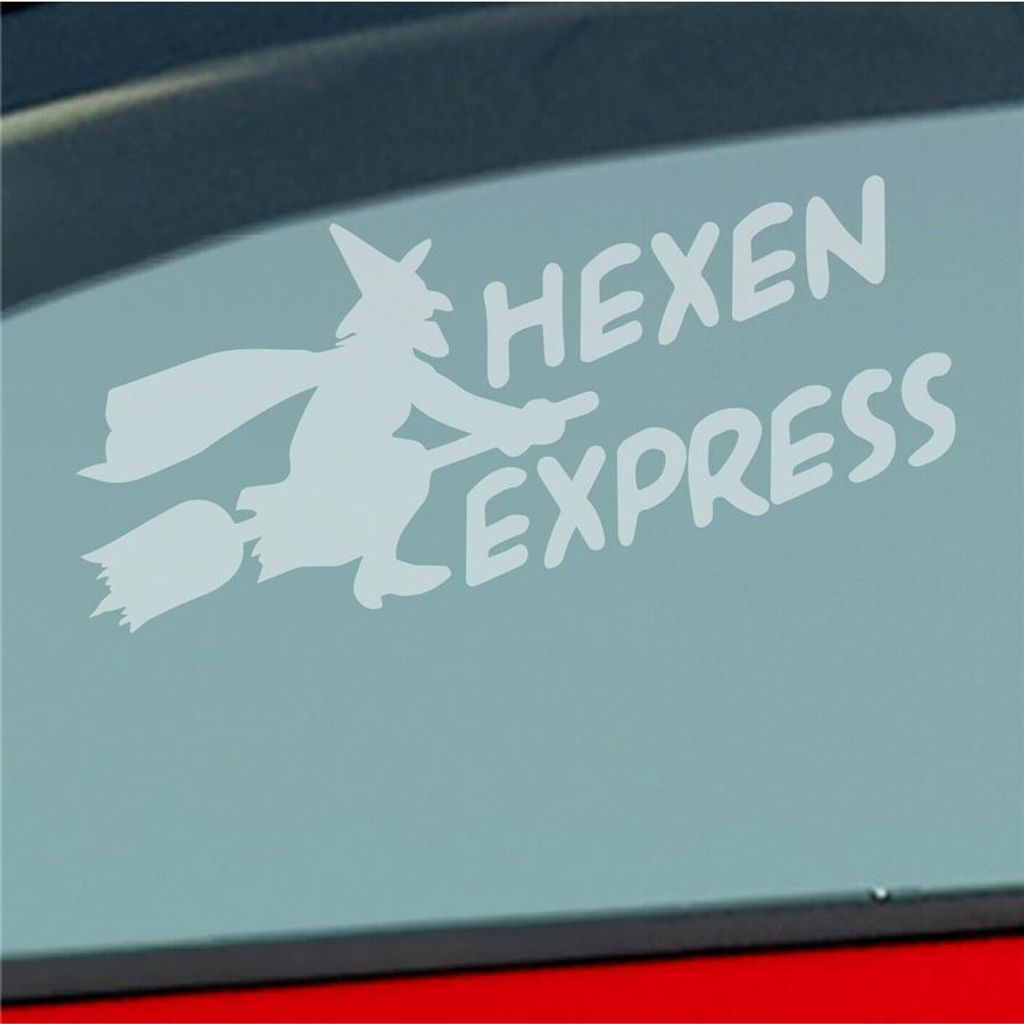 Auto Aufkleber Hexen Express Witch Besen Magic 15x7 cm Produktbild 