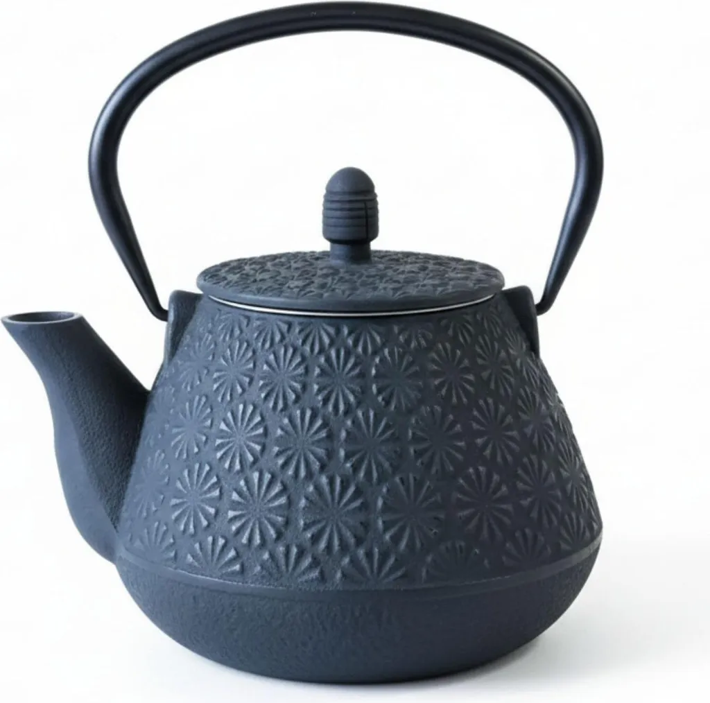 Teiera Design TAKI 1000ml: Ghisa Nera con Infusore per Casa Moderna