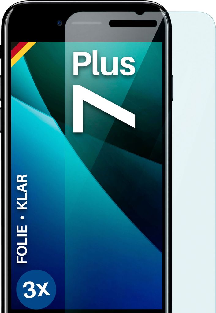 moex 3x Schutzfolie kompatibel mit Apple iPhone 7 Plus - Displayschutzfolie dünn Folie, Klar