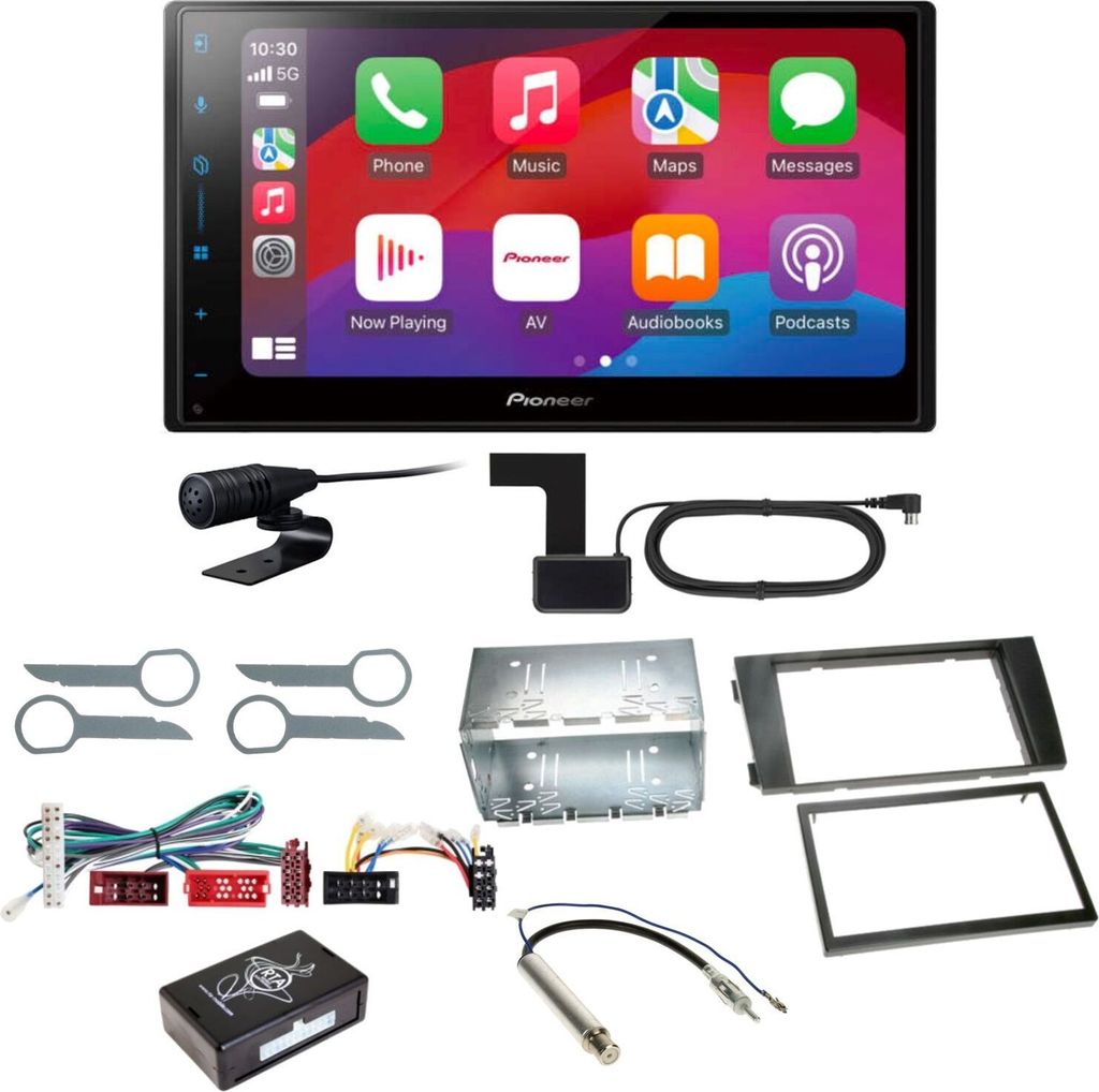 Pioneer SPH-DA77DAB CarPlay Android Auto DAB+ Einbauset für Audi A6 4B