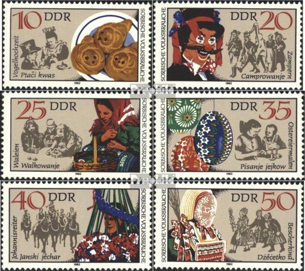 Briefmarken DDR 1982 Mi 2716-2721 (kompl.Ausgabe) gestempelt Sorbische Volksbräuche