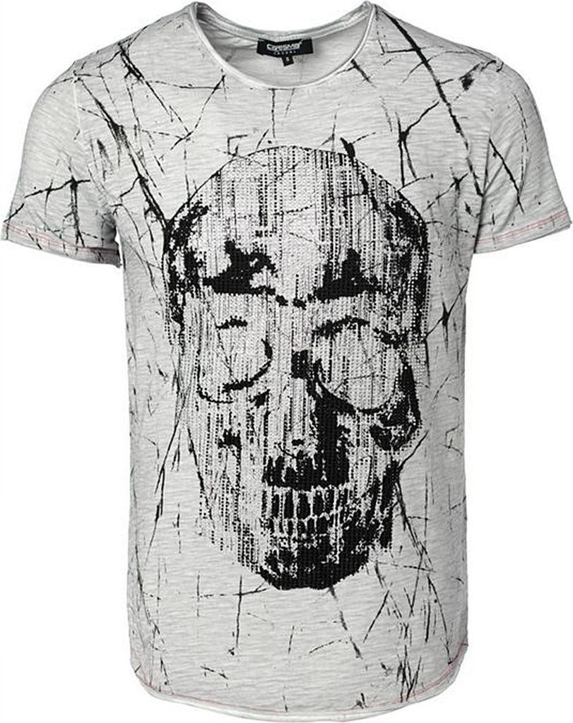 Brandneu Designer T-Shirt CARISMA in Grau mit Strass CRM4579 L