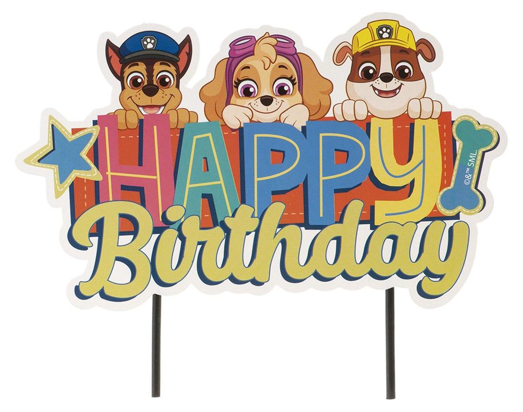 Paw Patrol Cake Happy Birthday Topper 17,5 x 15 cm Obrázok produktu 