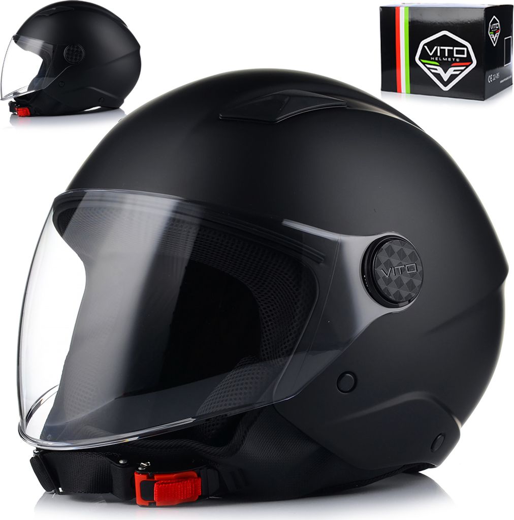 Jethelm Motorradhelm | VITO UNO | Motorrad Helm Rollerhelm Jet ECER 22.06 - XS (53-54cm)