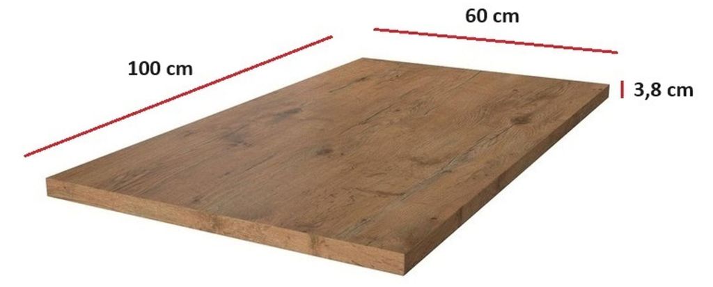 Arbeitsplatte 100 cm 38 mm Küchenzeile Küchenblock Eiche Produktbild 