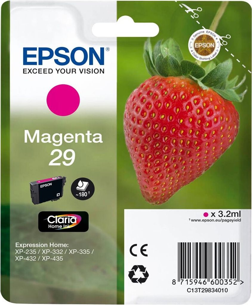 Epson Strawberry Singlepack Magenta 29 Claria Home Ink, Obrázok produktu 