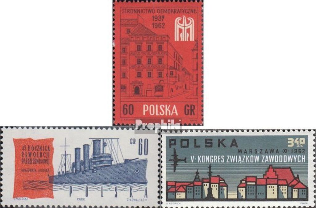 Briefmarken Polen 1962 Mi 1355,1356,1363 (kompl.Ausg.) Produktbild 