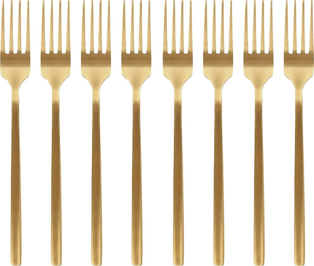 Menügabeln aus Edelstahl – 19,5 cm – Gold – 8er-Pack