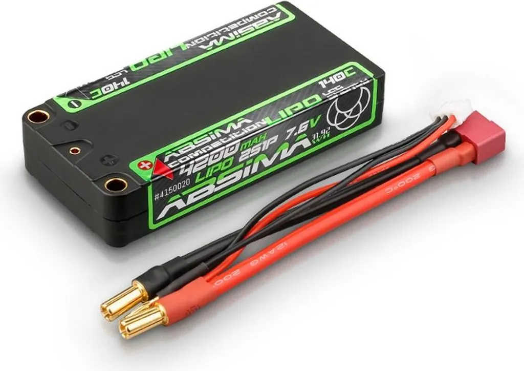 Batterie LiPo Shorty LCG 2S 4200mAh 140C 7.6V avec connecteurs de 5mm