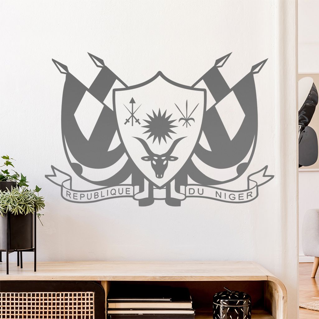 Niger Wappen Wandtattoo Wandaufkleber Wall Sticker - Dekoration, Küche, Wohnzimmer, Schlafzimmer, Badezimmer