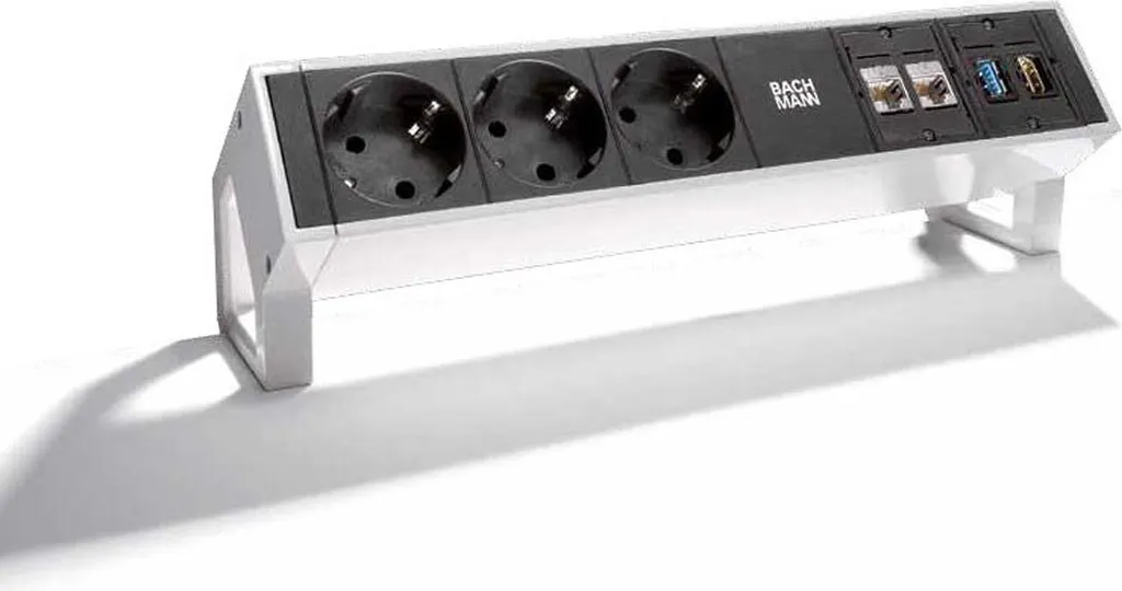 Multiprise de bureau Bachmann DESK 2 Acier Inox 3 Prises 902.502