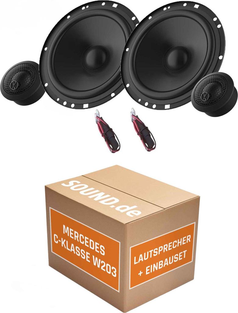 Lautsprecher Boxen Einbaupaket vorne JBL Stage2 64 passend für Mercedes C-Klasse W 203 + Limousine | Set für zwei Türen 270W Belastbarkeit