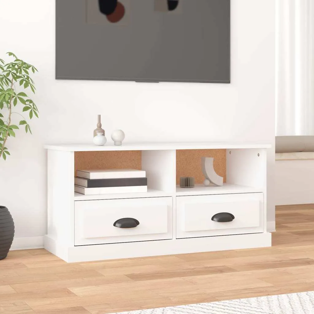 The Living Store Mobile TV bianco 93x35,5x45 cm Materiale legno