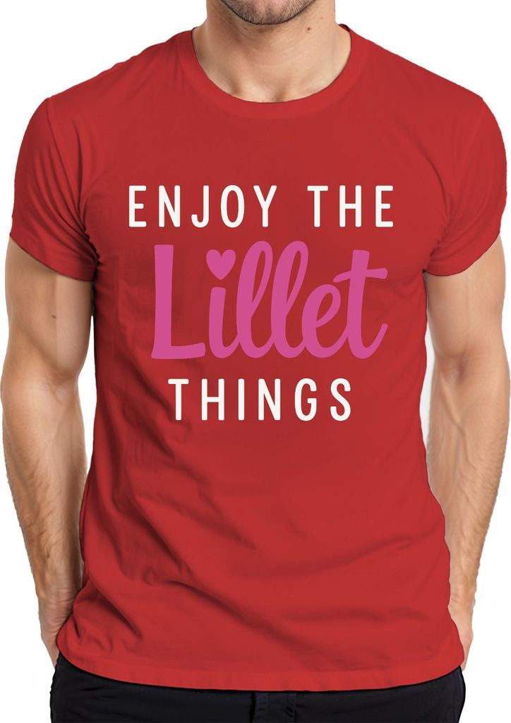 Enjoy the Lillet Things Trinkspruch Saufen Partyspruch Alkoholfans Herren T-Shirt, Rot, L