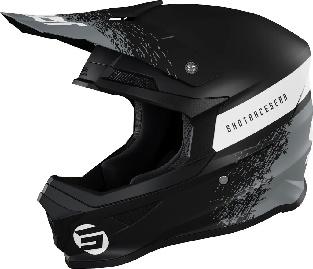Casque de motocross Shot Furious Roll noir gris taille XL pour pilote MX