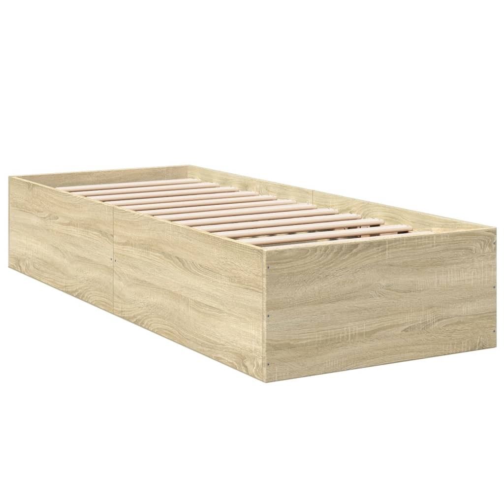vidaXL Postel Sonoma Dub 90x190 cm výrobek ze dřeva Obrázek produktu 