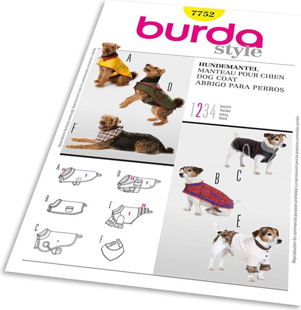 7752 Hundemantel, Schnittmuster von Burda Produktbild 