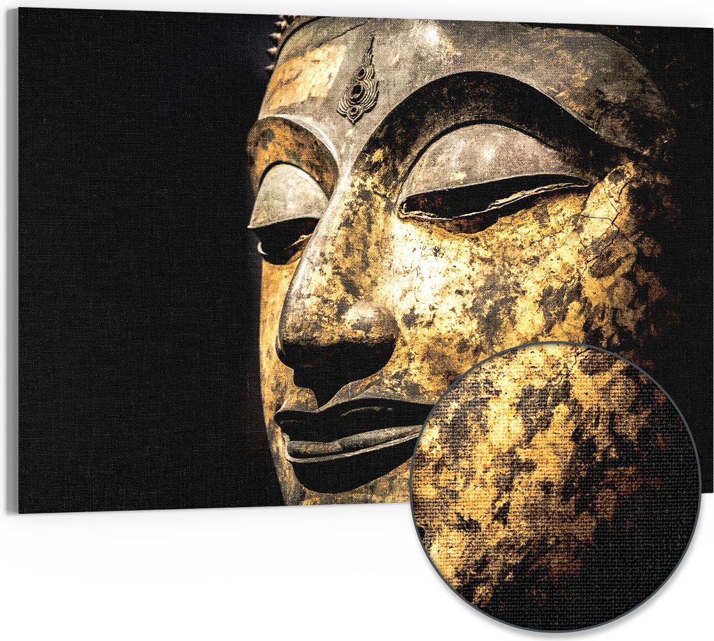 DEQORI Hybrid Leinwand Bild 90x60 cm 'Erhabene Stille' Wandbild Glas flach modern