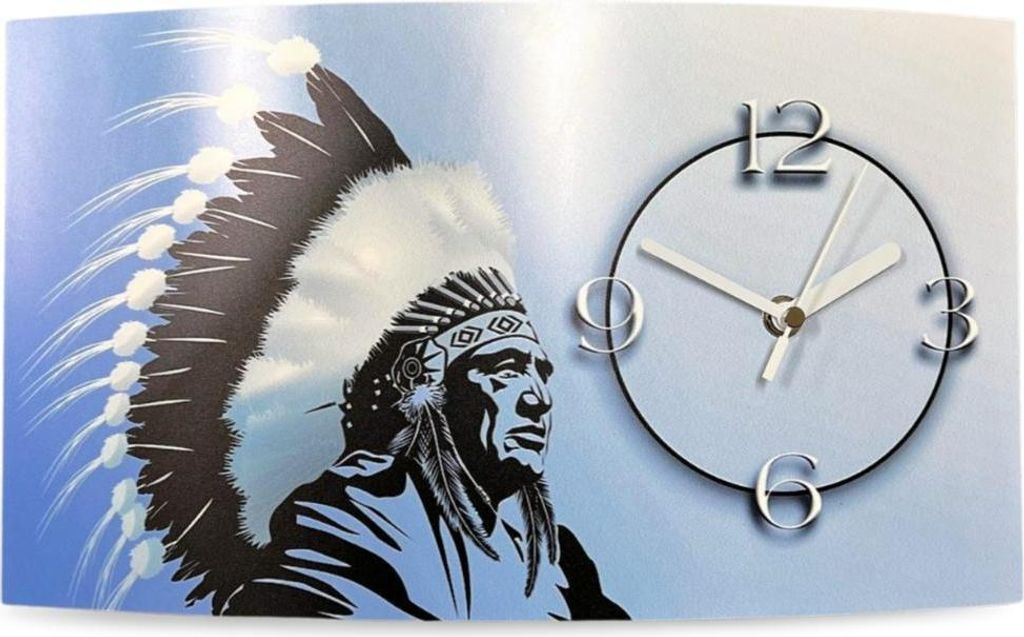 Digital Designer Wanduhr Wilder Westen abstrakt modernes Wanduhren Design leise kein ticken DIXTIME 3D-0417