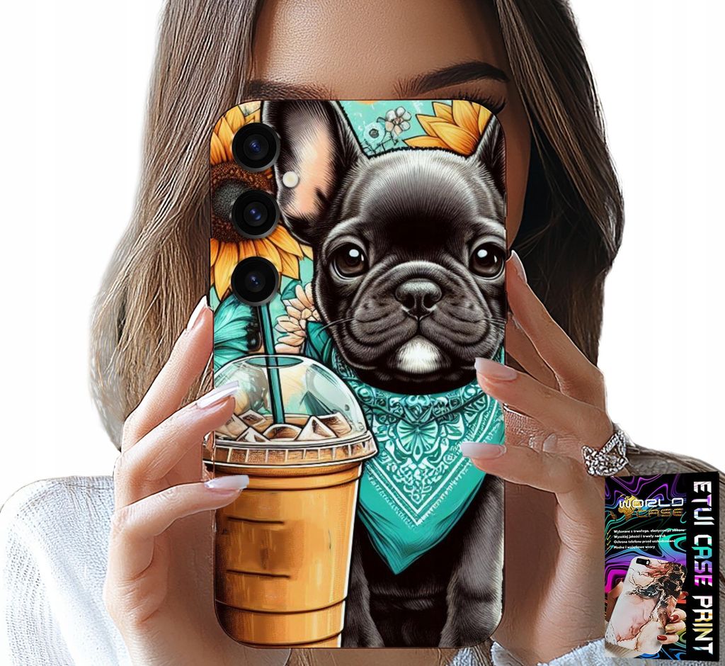 Gehäuse Für Samsung Galaxy M55 5G - Bulldogge Coffi Liebe, Sonnenblumen, Psi Fall