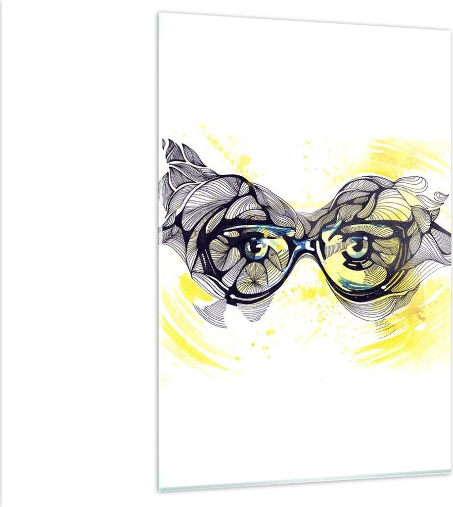 Bilder auf glas - Einteilig - Person Auge Schatten Dekoration - 80x120cm - Glasbilder - Wandbilder - Bilder - Wanddekoration aus Glas - Glas Bilder...