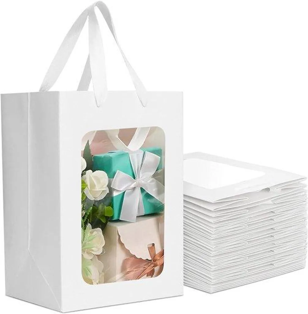 Sac en papier kraft avec anses robustes et fenêtre transparente