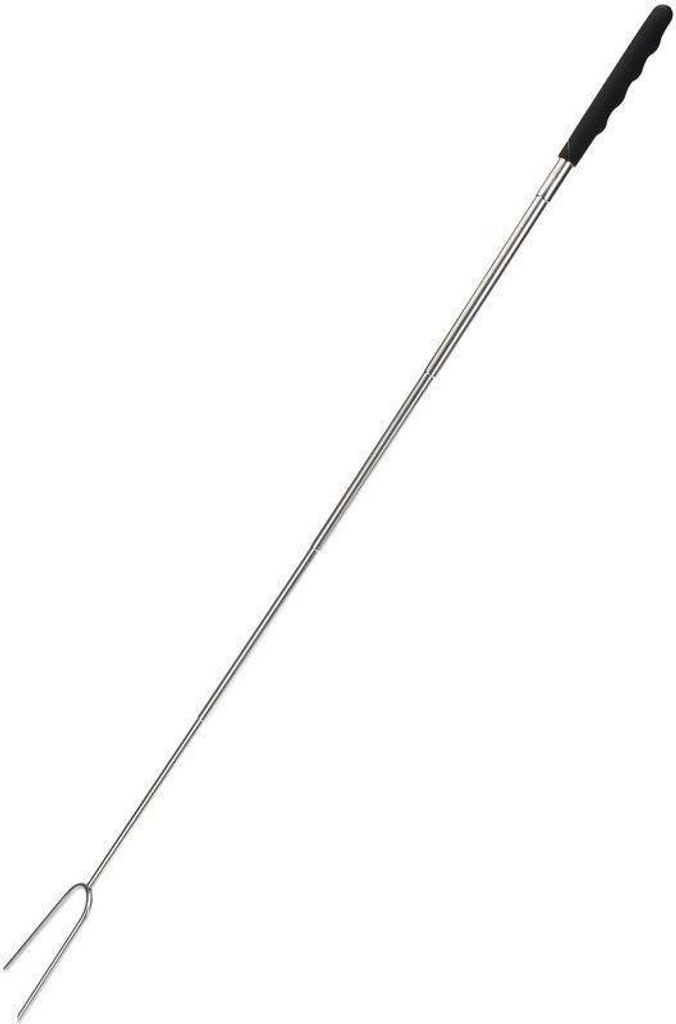ausziehbare Grillgabel 72 cm Edelstahl silber Produktbild 3