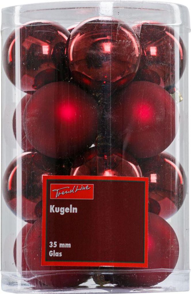 TrendLine Weihnachtskugeln aus Glas Ø 3,5 cm ochsenblut 16 Produktbild 