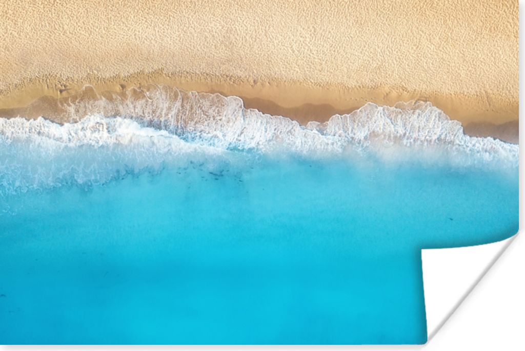 MuchoWow Poster Strand - Wasser - Blau 120x80 cm - Bilder