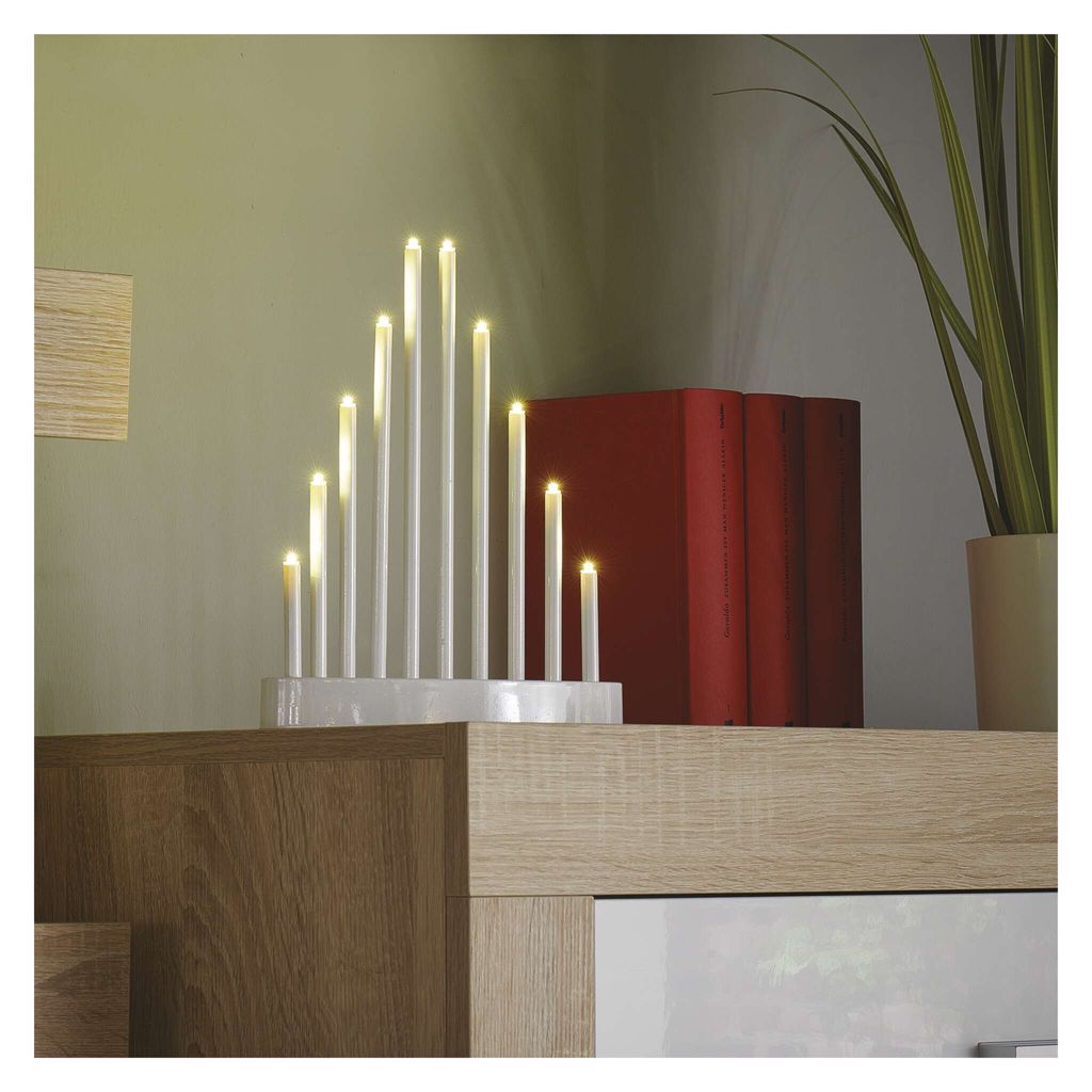EMOS LED Kerzenständer mit 10 Kerzen, weiß