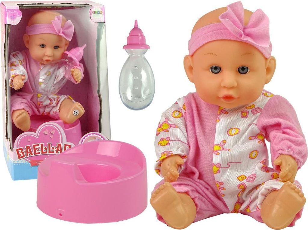 Rosa Baby Puppe Töpfchen Pee Pee Drinks Nudge 24 Cm