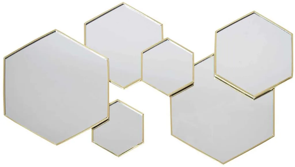 Miroir Mural Hexagonal de Décoration Design Géométrique pour le Salon - 3