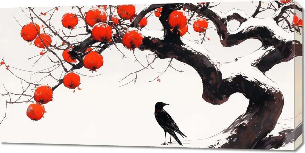 Tableau Design Corbeau 100x50 cm avec Impression Haute Définition