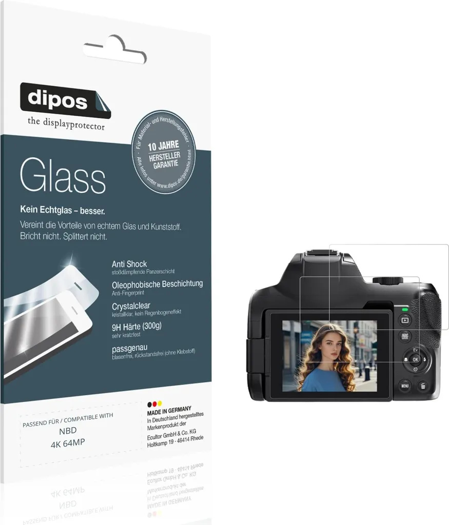 2 Pezzi Pellicola dipos per NBD 4K 64MP - Vetro Flessibile 9H Premium