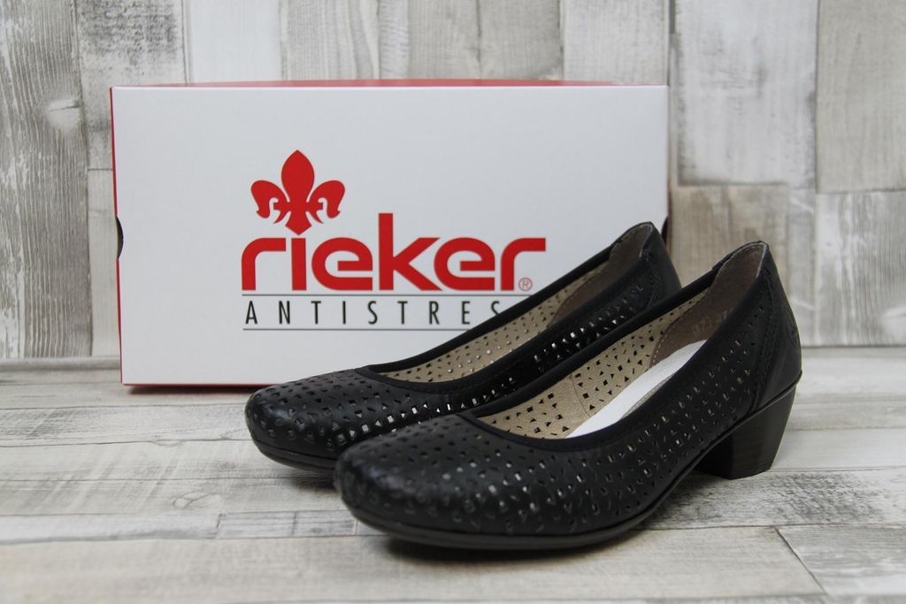 Rieker Pumps - Asphaltschwarz Glattleder Größe: 40 Normal Produktbild 9
