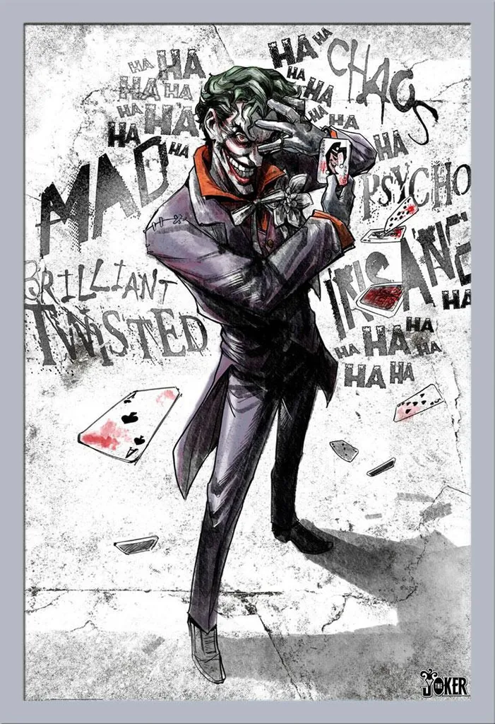 Quadro Joker DC Comics Cornice Argento Shinsuke Maxi Poster Design