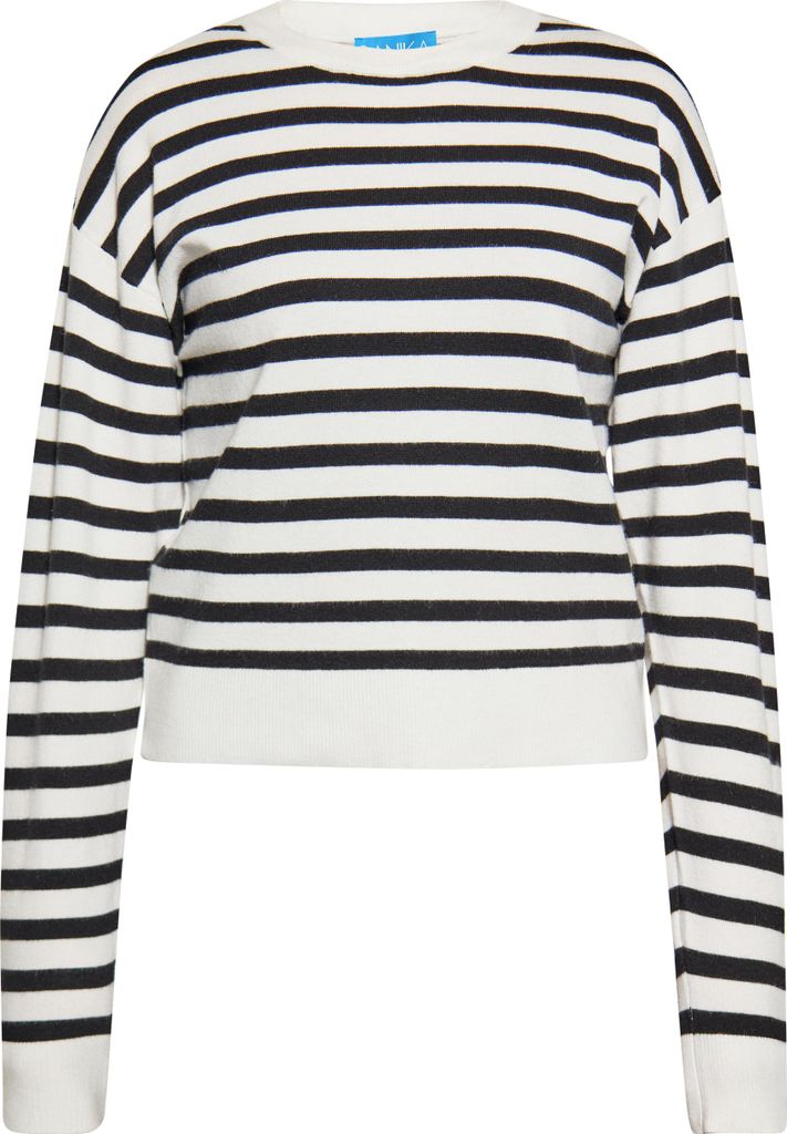 SANIKA damen pullover - weiss schwarz, L