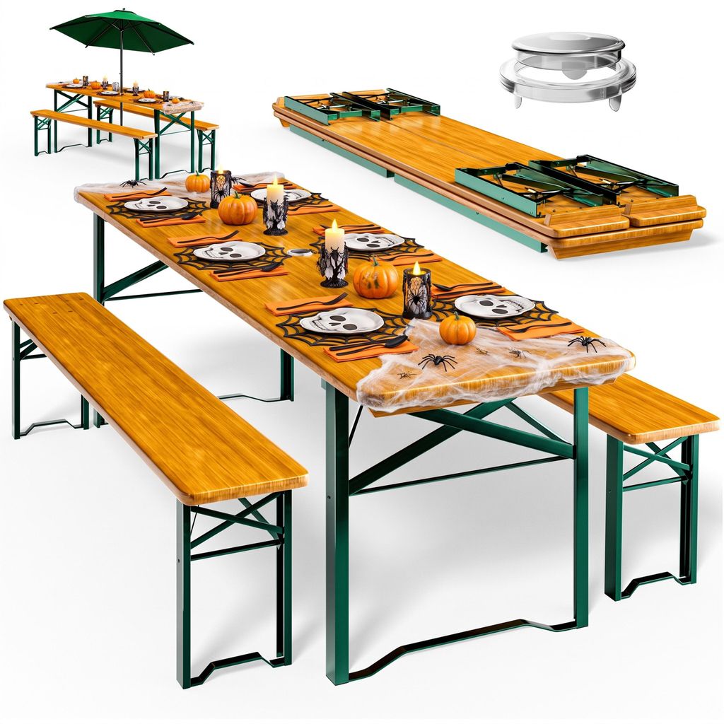 CASARIA Bierzeltgarnitur 170 cm für 8 Personen 3-teilig Produktbild  KI-generiertes Bild