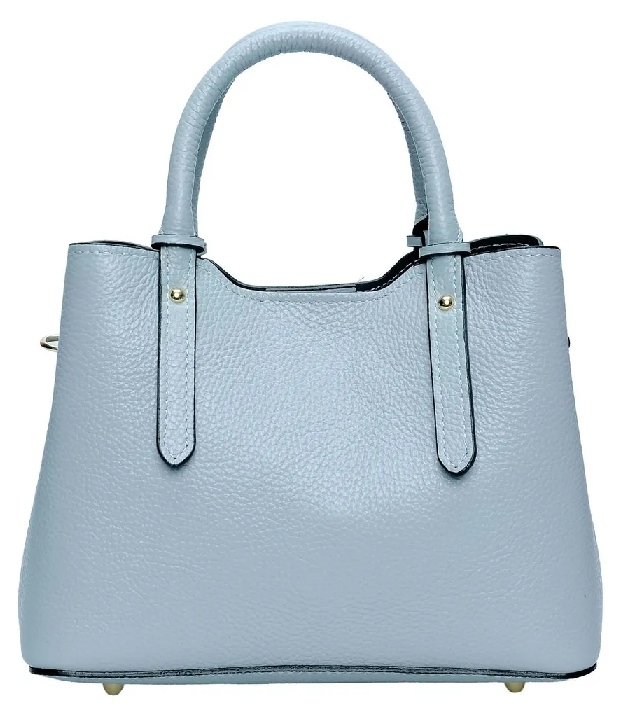 Cabas Anna Luchini SS26 AL 158 Celeste sac à main italien en cuir chic
