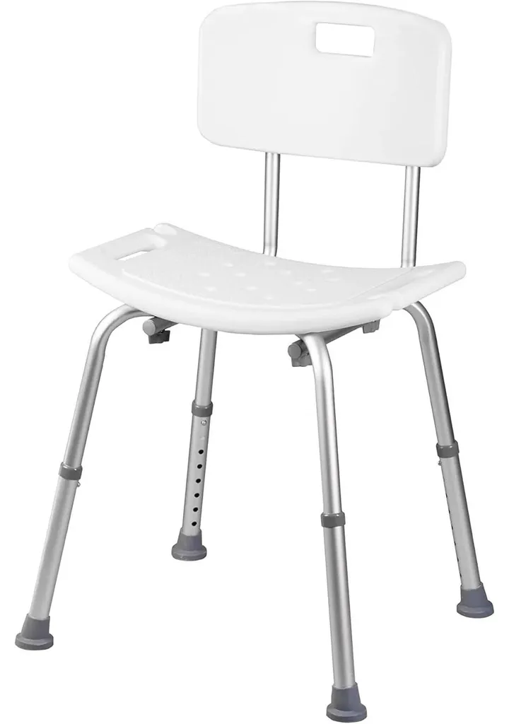 Siège de douche ergonomique réglable pour seniors et PMR coloris BLANC