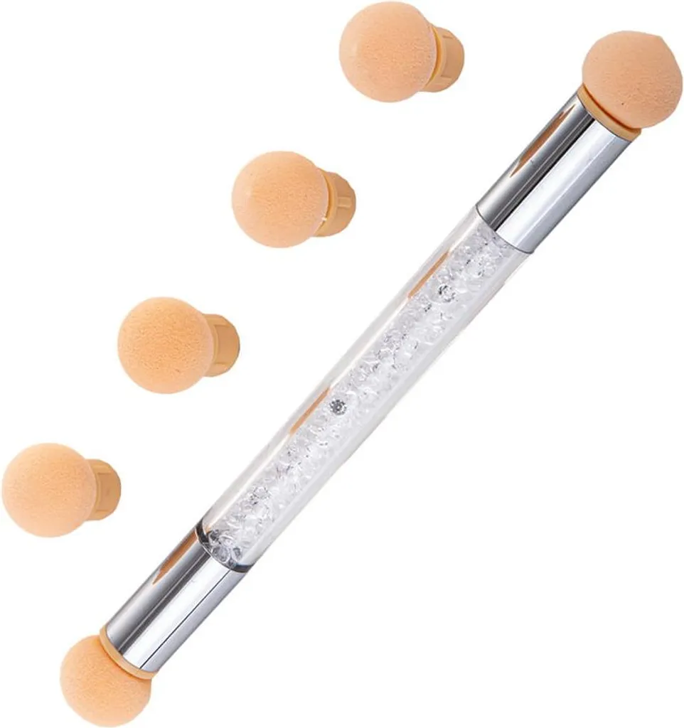 Pennello Spugna Bifacciale Nail Art con Strass - Alta Qualità