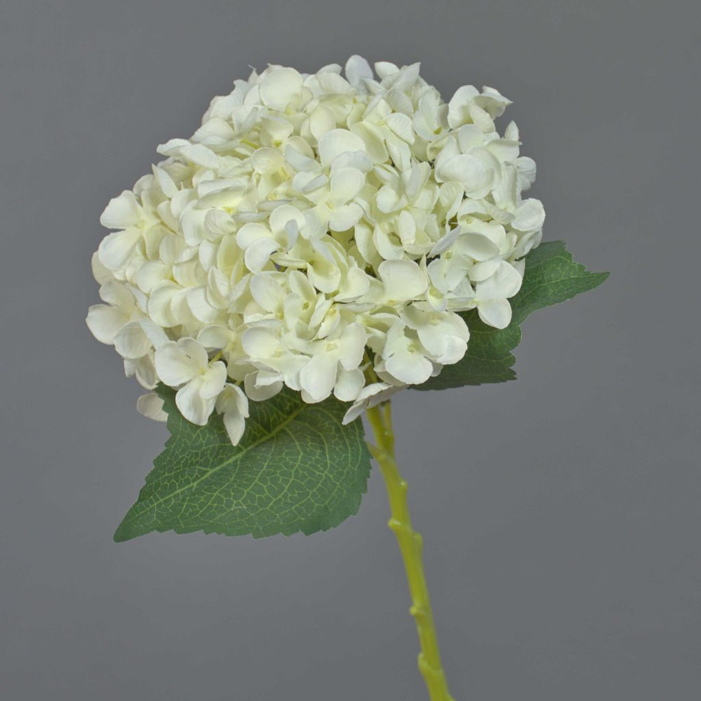 artplants.de Künstliche Blume Hortensie EGIA, Creme, 50cm - Dekoblume Hydrangea