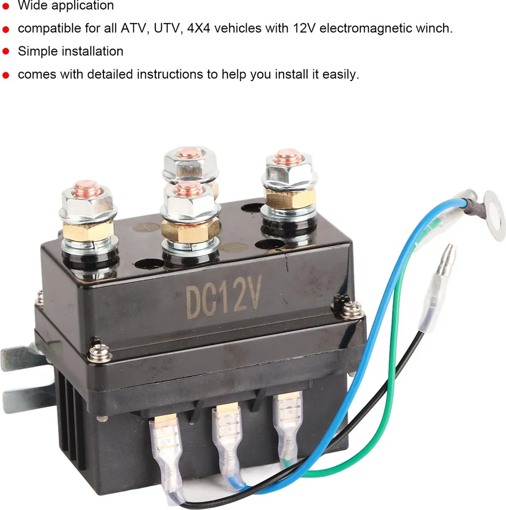 Solénoïde de Treuil 12V 400A Idéal pour Récupération 4X4 et Quad Agricole