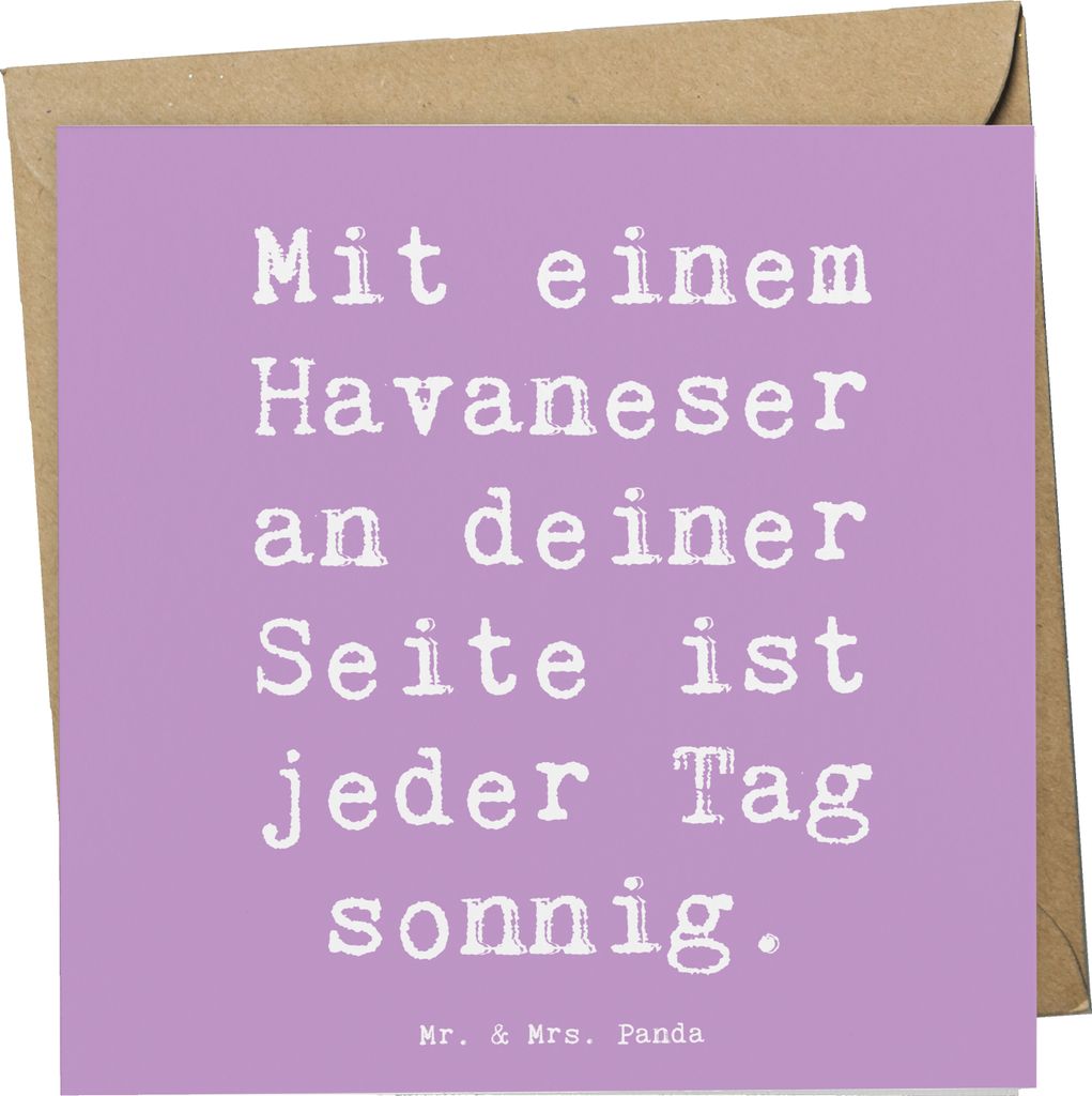 Mr. & Mrs. Panda Klappkarte Spruch Havaneser Sonnenschein - Lavendeltraum - Geschenk, Erziehung, Hunderassen Pflege, Grußkarte, Spiel, faltkarte, ...