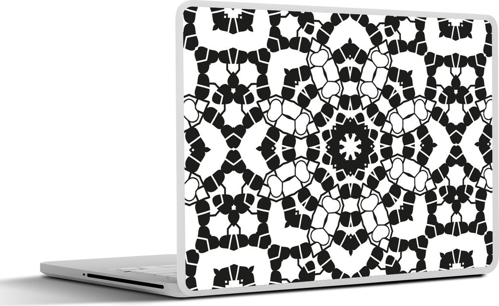 MuchoWow Laptop Aufkleber Sticker Cover Mandala - Schwarz und Weiß - Muster 40x30 cm - Laptop Dekoration - Selbstklebend