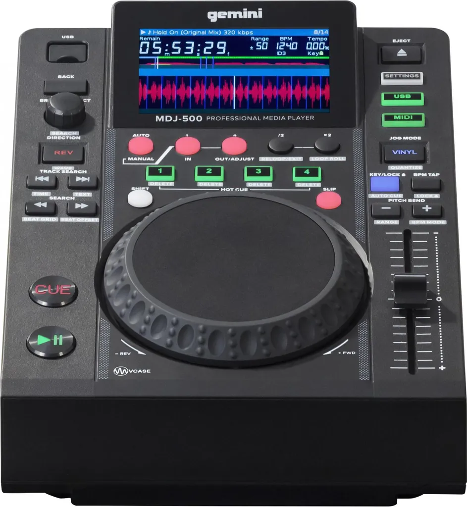 Gemini MDJ-500 Lecteur Numérique avec Jog Wheel Tactile de 5''