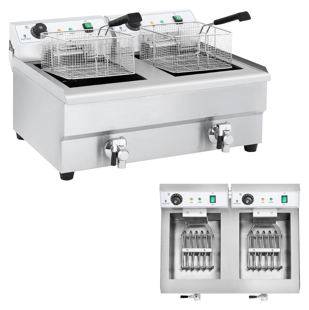Expondo Royal Catering Elektrická dvojitá fritéza – 2 x 16 Obrázek produktu 